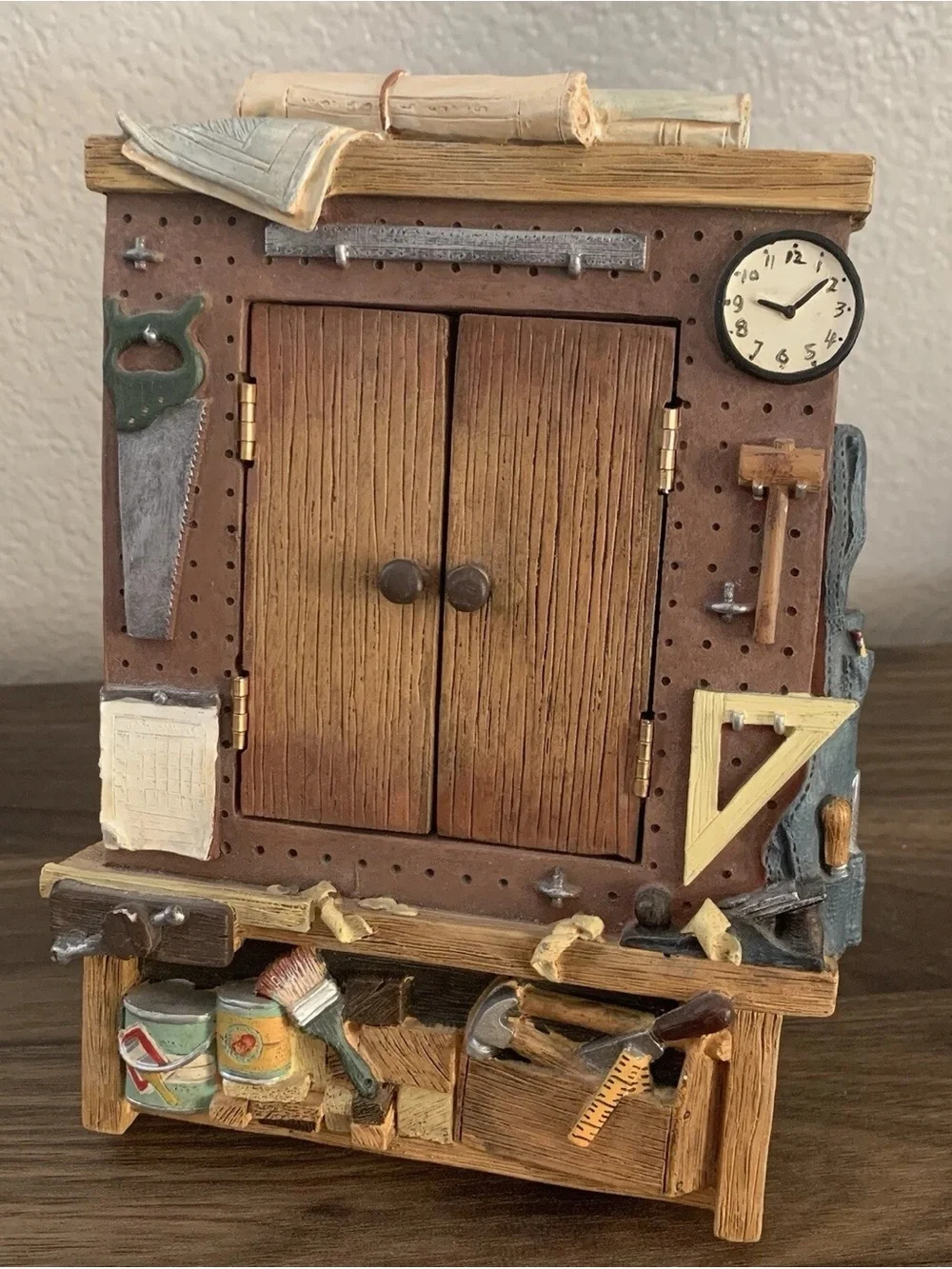 Vintage FIGI Handyman Workshop Tool Picture Frame Hand Painted Carpenter Decor